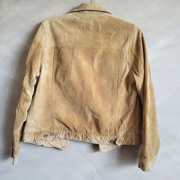 Eddie Bauer Seattle Suede Leather Jacket Small Coat Tan - Picture 5 of 15